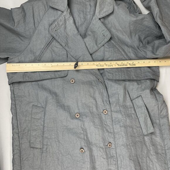 Nuage Double Breasted Over Coat Women’s 14 Grey Cape Back All Weather Vintage - Picture 8 of 16